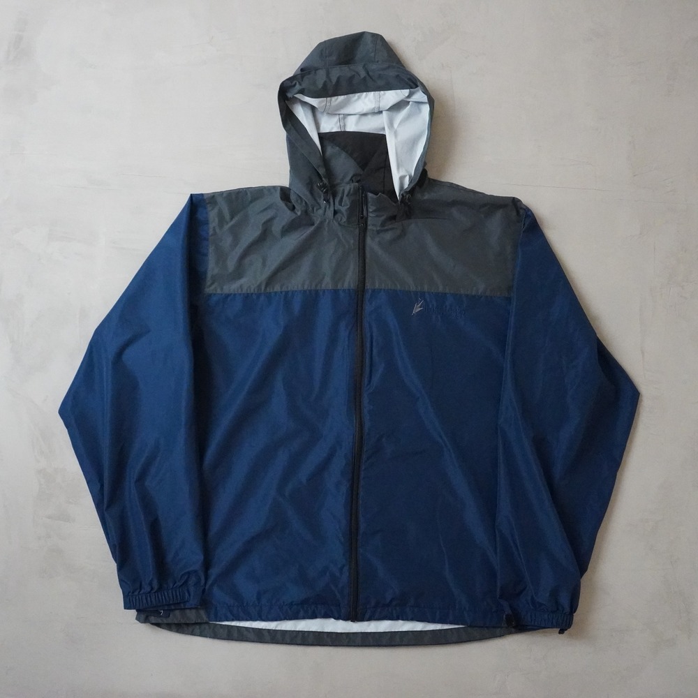 Frogg Toggs Rain Jacket Mens XL/XXL Blue Gray Colorblock Full Zip Hooded Coat